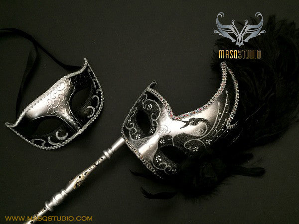 Vampire Diaries Masquerade Mask Set His & Hers Couples Mask Men's Half Mask